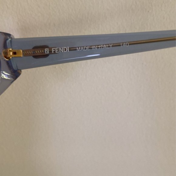 Authentic Translucent Baby Blue, Gold accented Vintage Fendi Eyeglasses frames - Picture 5 of 6